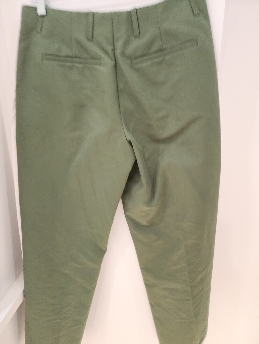 Dries Van Noten Olive Green Striped Cotton Straight-Leg Pants EU 38 - Picture 5 of 15